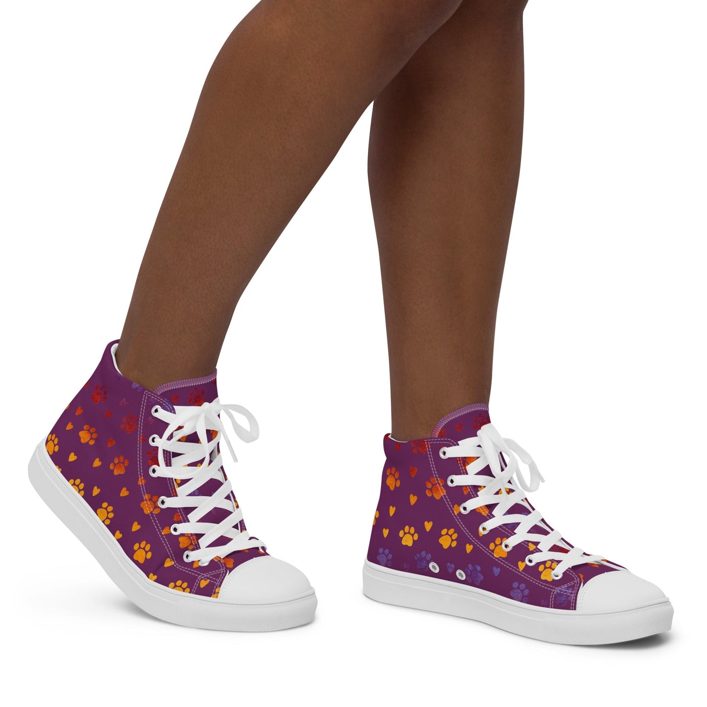 Women’s Purple Paw Prints Sneakers - DoggyLoveandMore