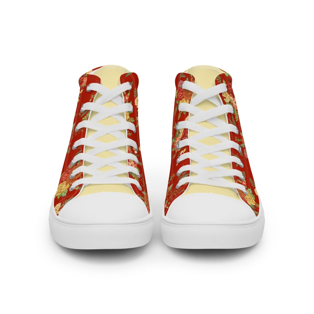 Women’s Red Floral Sneakers - DoggyLoveandMore