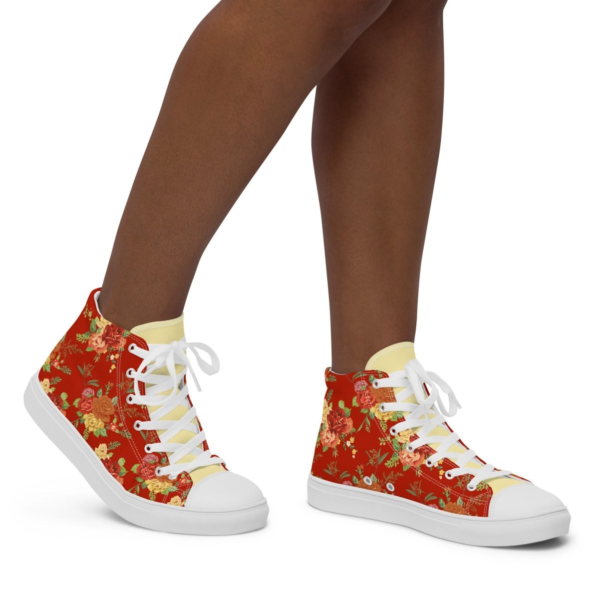 Women’s Red Floral Sneakers - DoggyLoveandMore