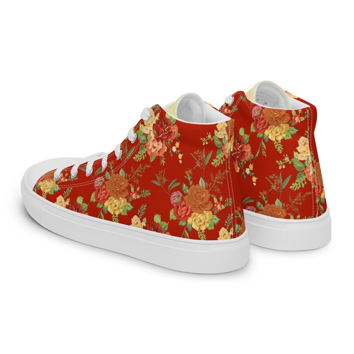 Women’s Red Floral Sneakers - DoggyLoveandMore