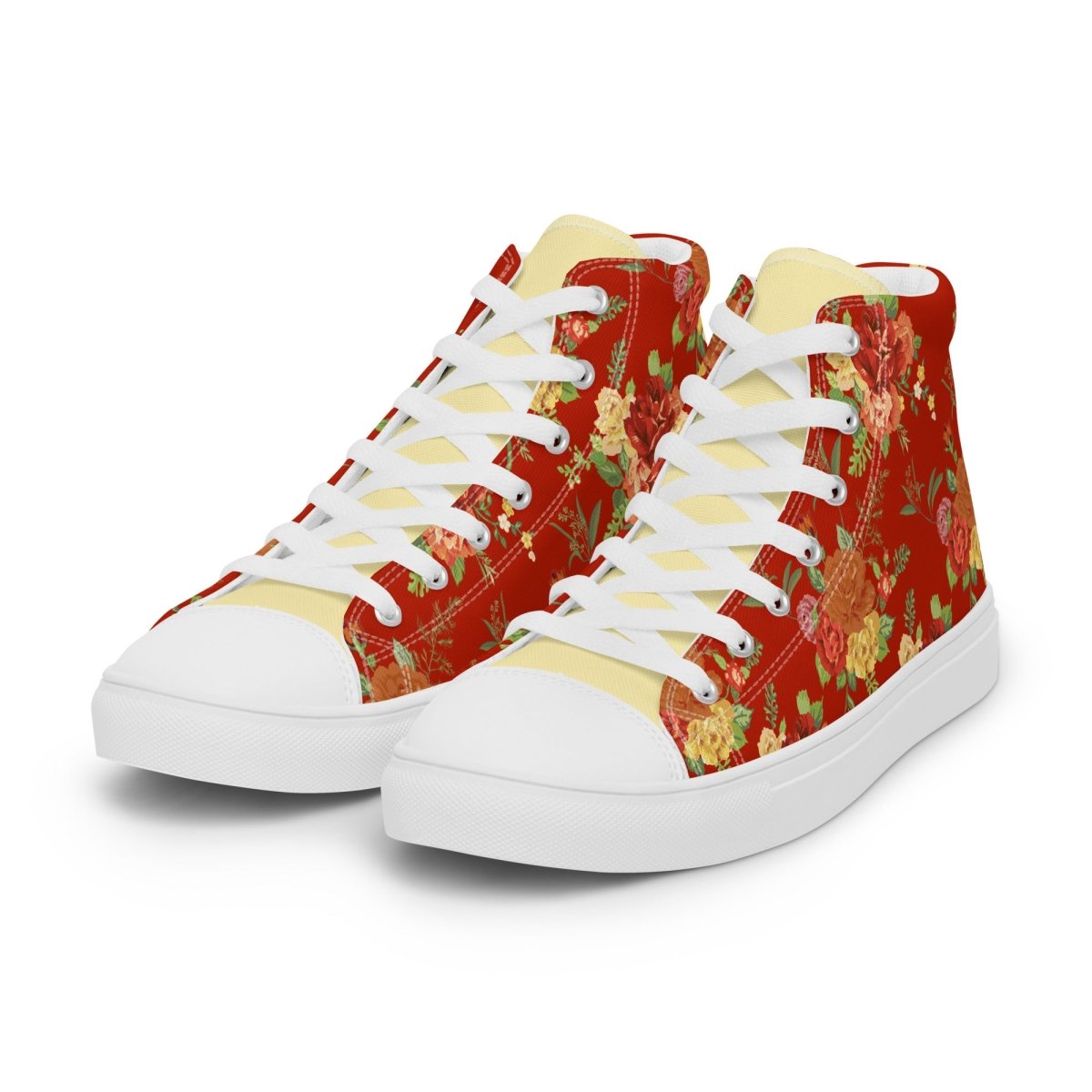 Women’s Red Floral Sneakers - DoggyLoveandMore