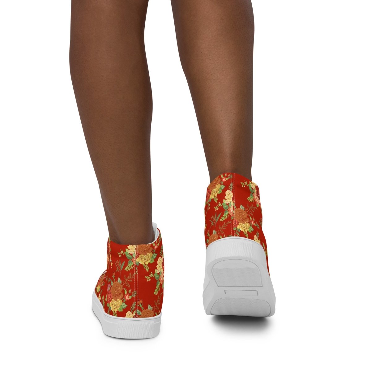 Women’s Red Floral Sneakers - DoggyLoveandMore