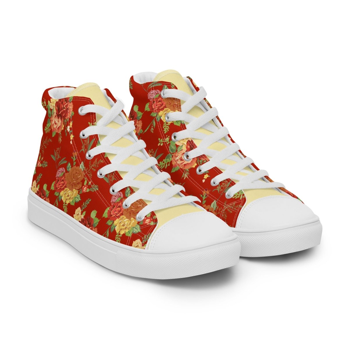 Women’s Red Floral Sneakers - DoggyLoveandMore