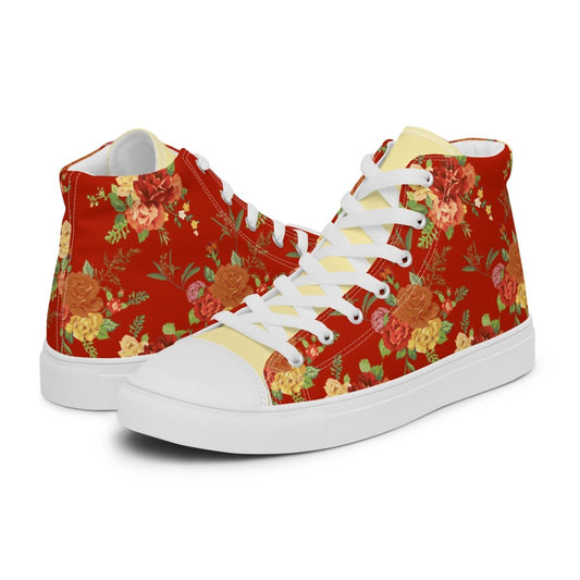 Women’s Red Floral Sneakers - DoggyLoveandMore