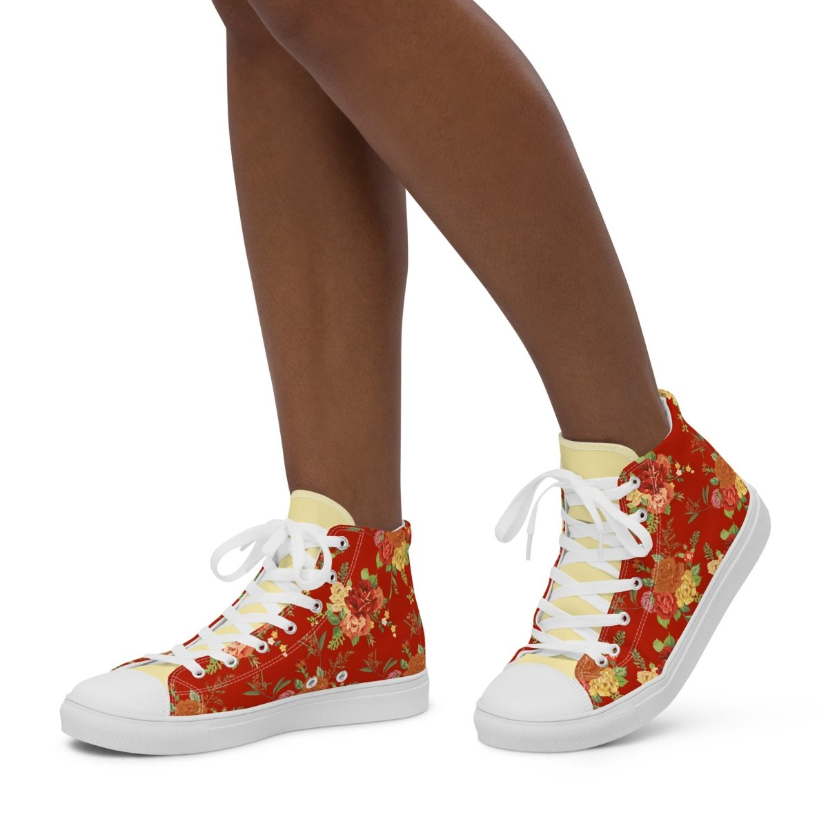 Women’s Red Floral Sneakers - DoggyLoveandMore