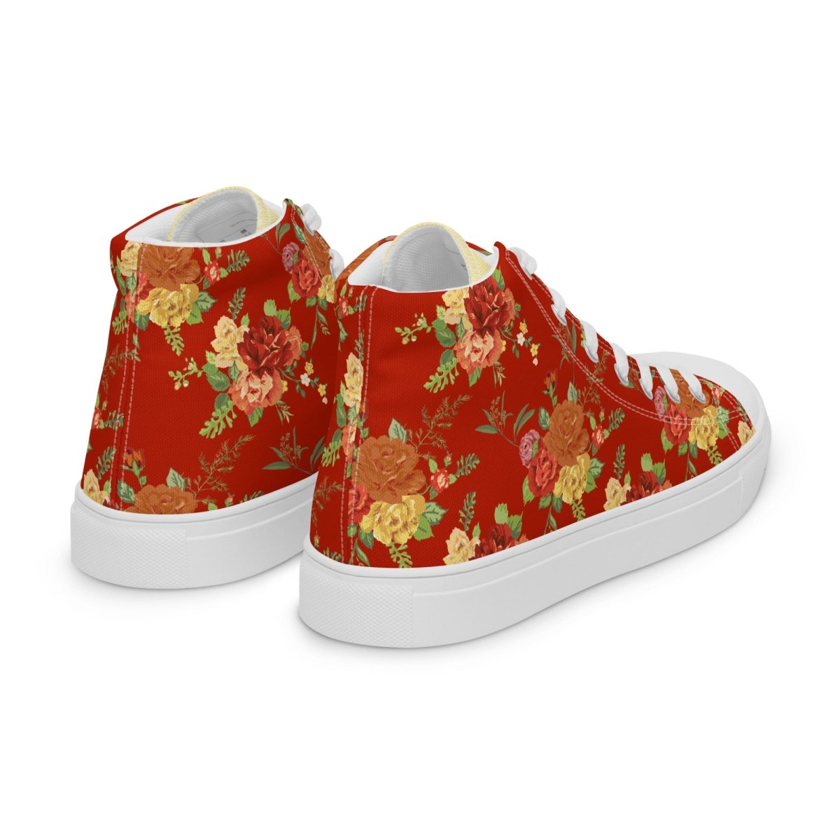 Women’s Red Floral Sneakers - DoggyLoveandMore