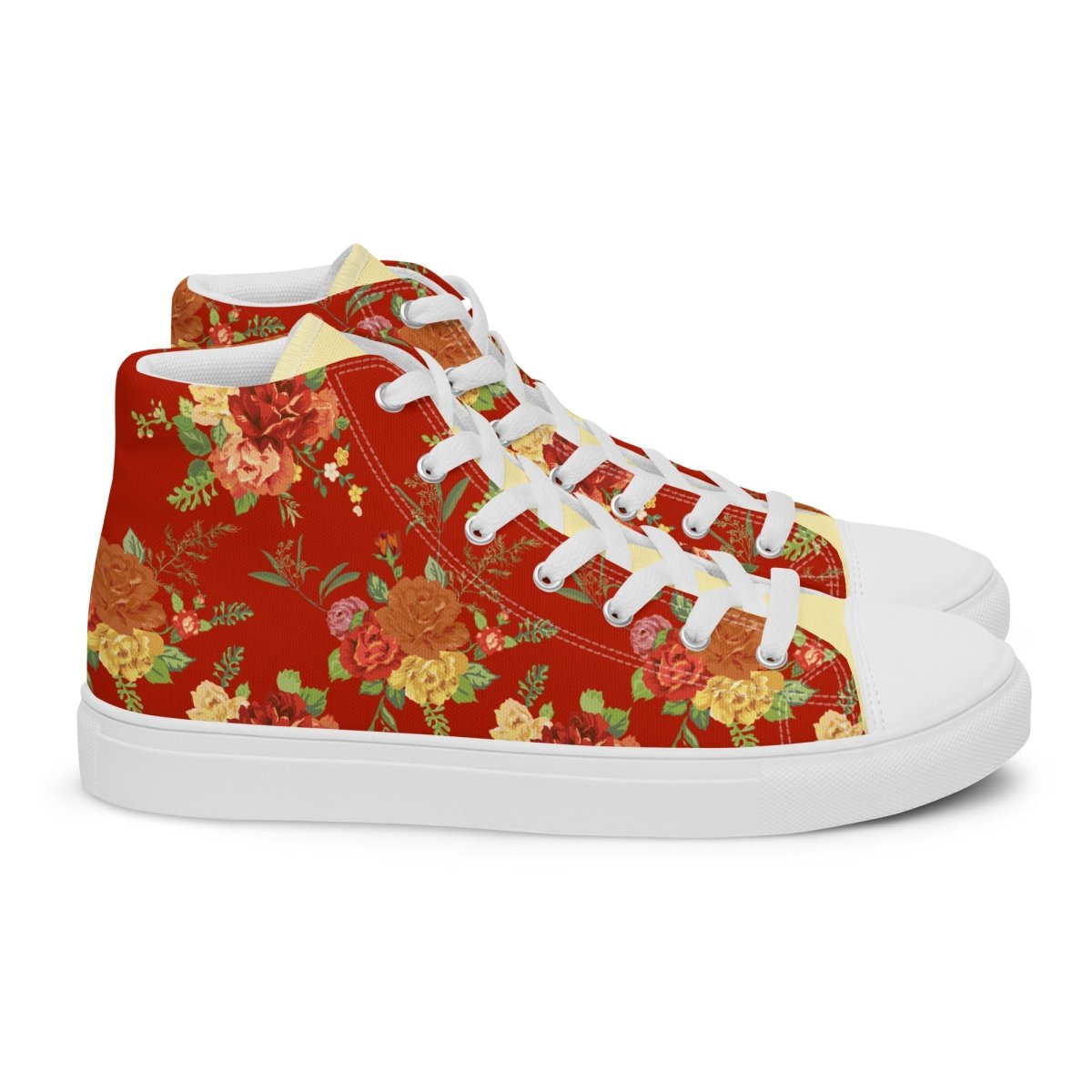 Women’s Red Floral Sneakers - DoggyLoveandMore