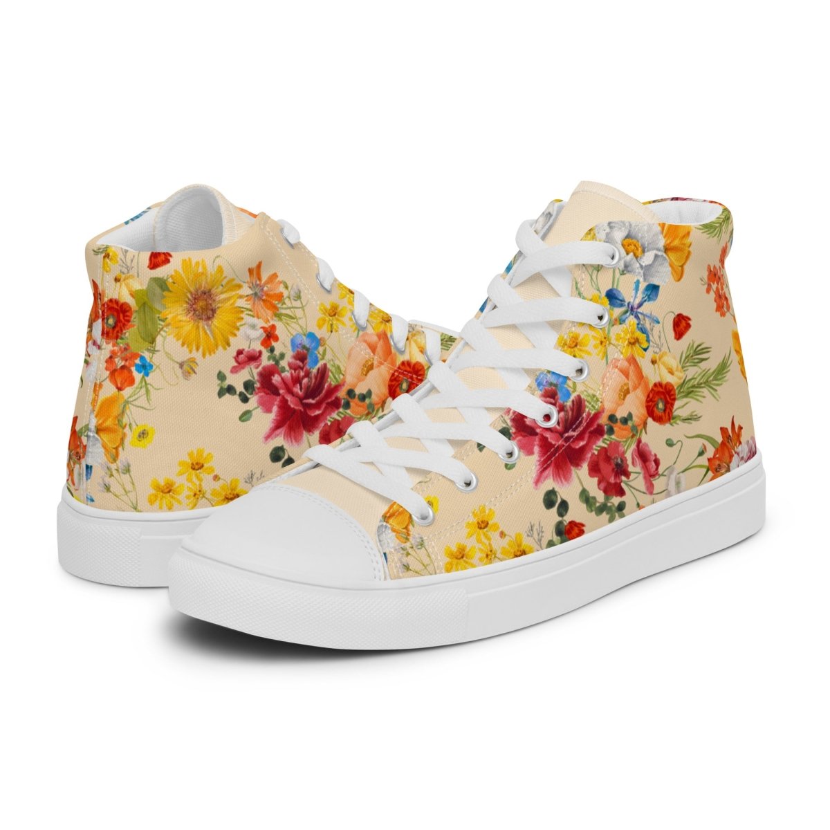 Women's Spring Flowers Sneakers - DoggyLoveandMore