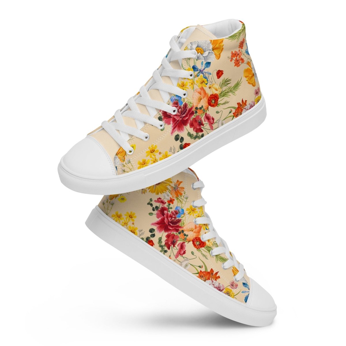 Women's Spring Flowers Sneakers - DoggyLoveandMore