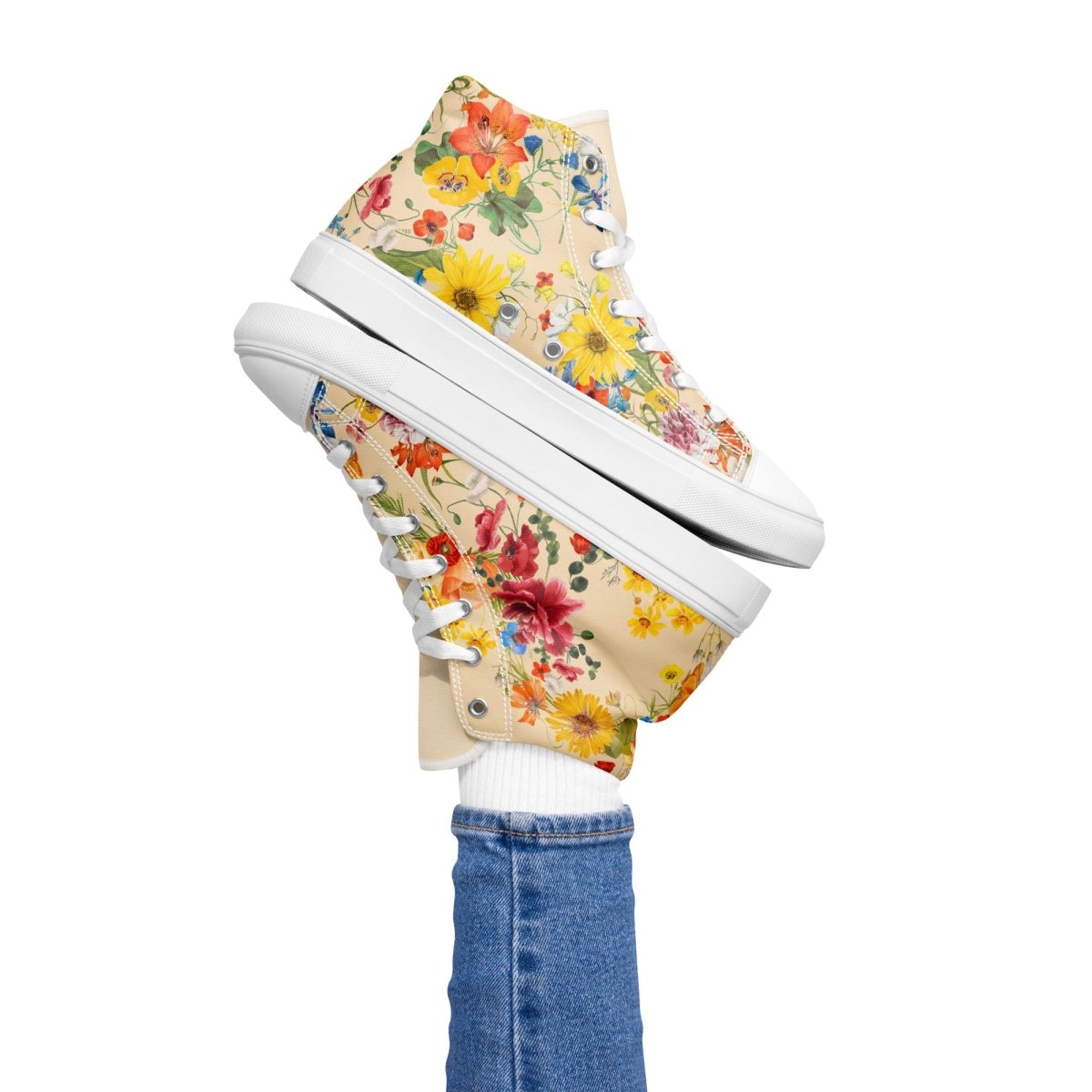 Women's Spring Flowers Sneakers - DoggyLoveandMore