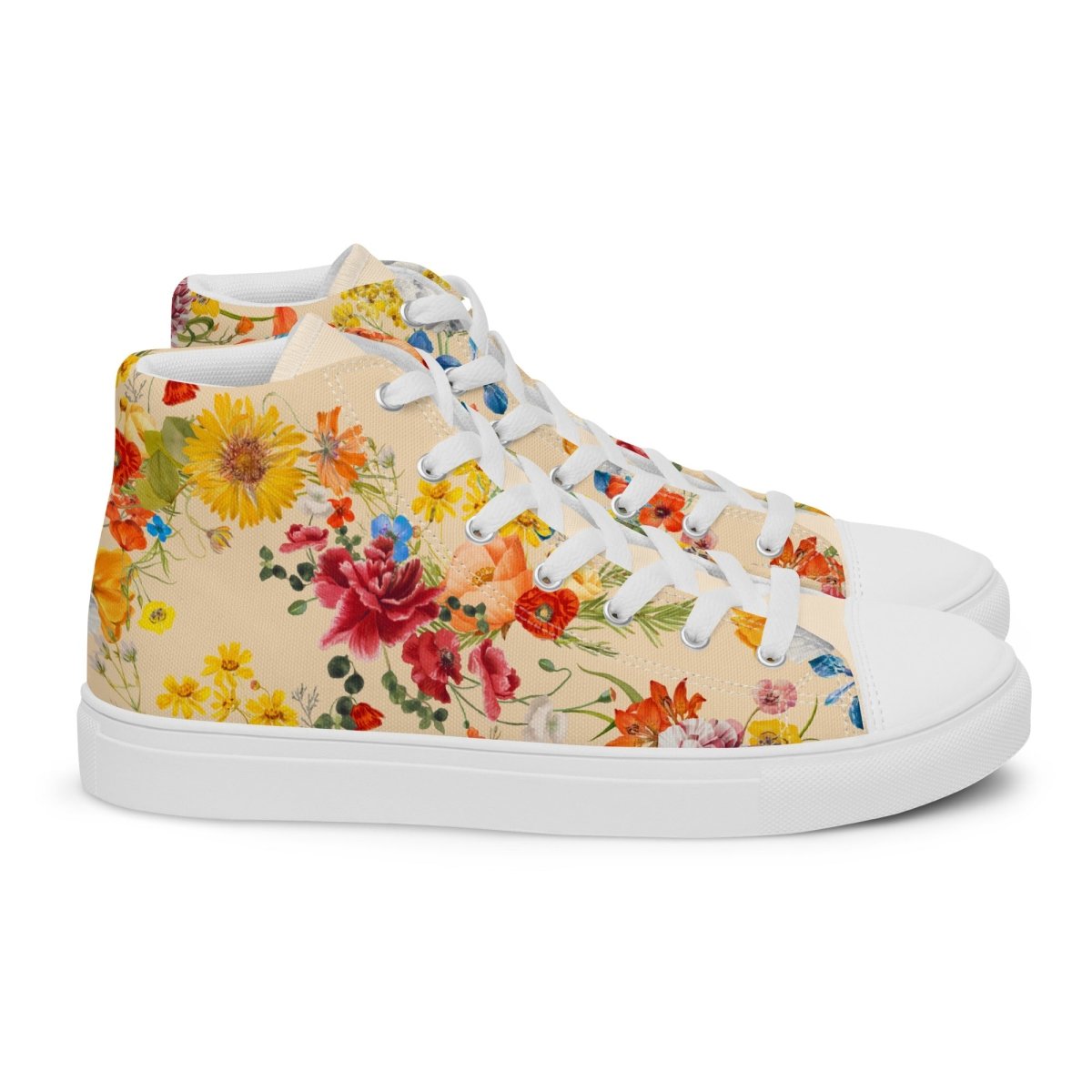 Women's Spring Flowers Sneakers - DoggyLoveandMore