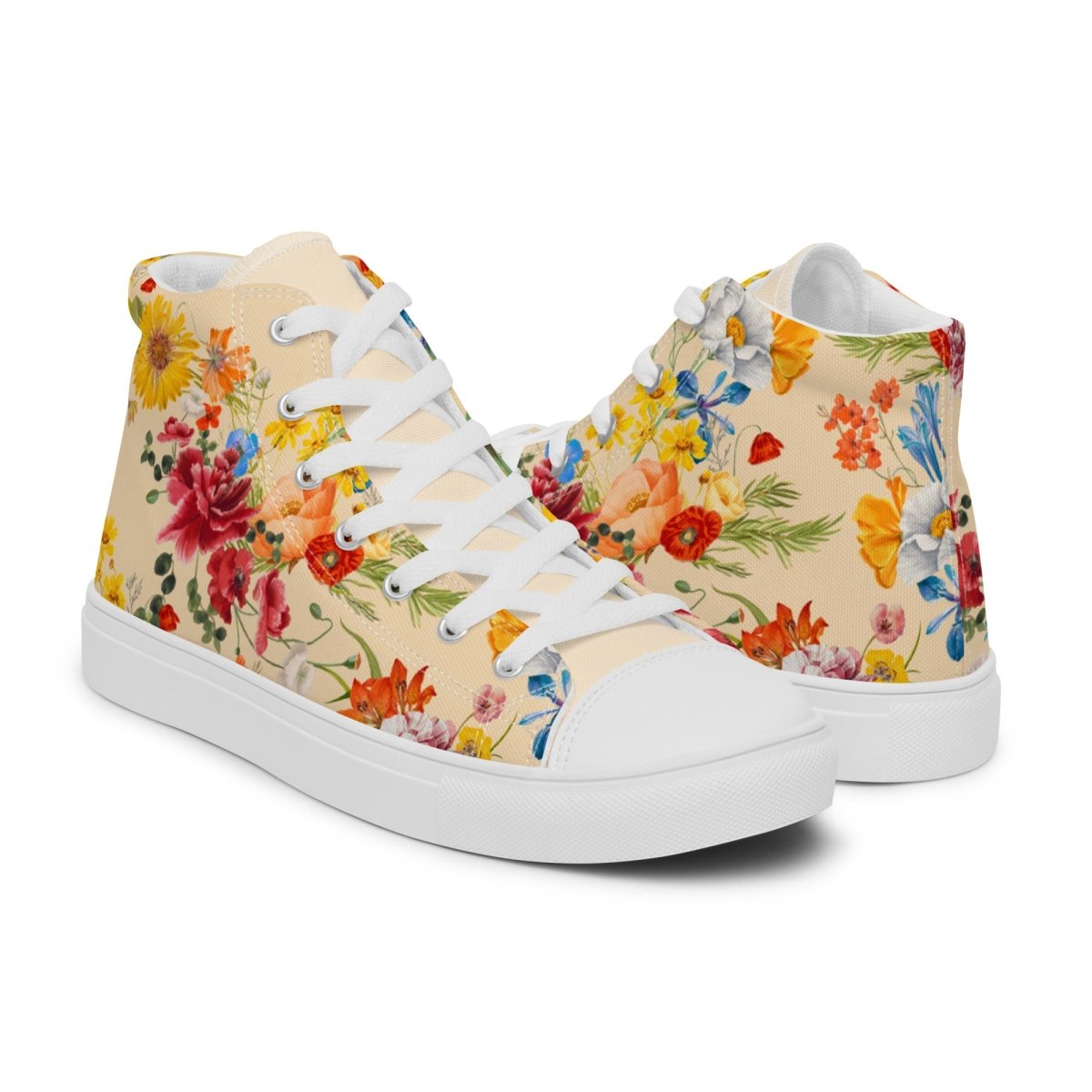 Women's Spring Flowers Sneakers - DoggyLoveandMore