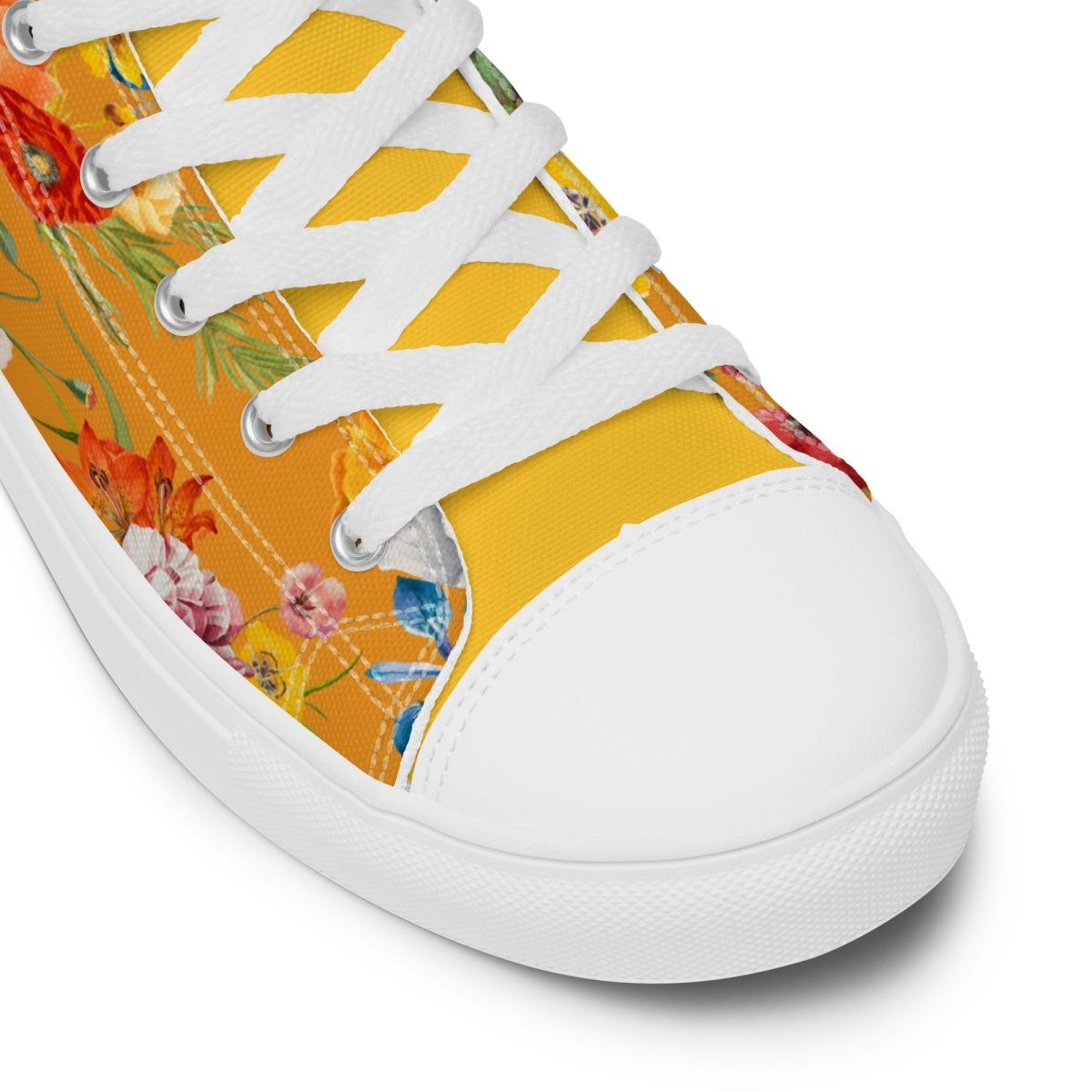 Women's Yellow Floral Sneakers - DoggyLoveandMore