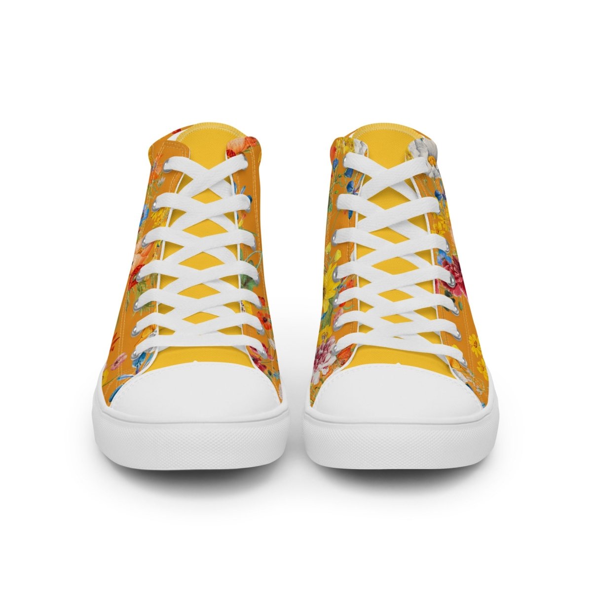 Women's Yellow Floral Sneakers - DoggyLoveandMore