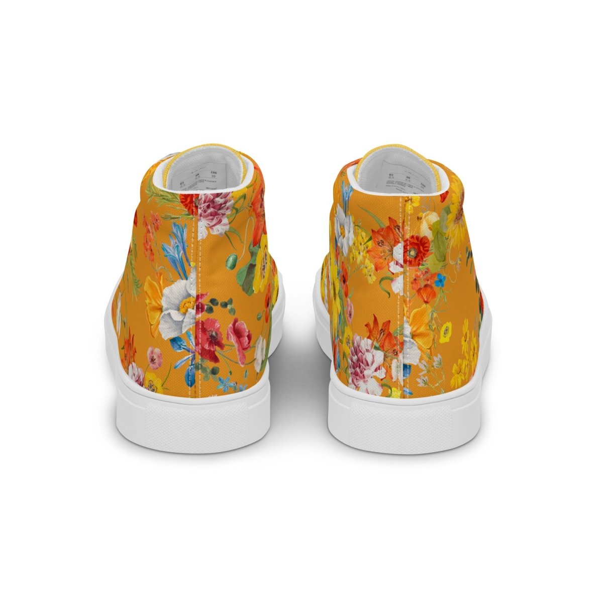 Women's Yellow Floral Sneakers - DoggyLoveandMore