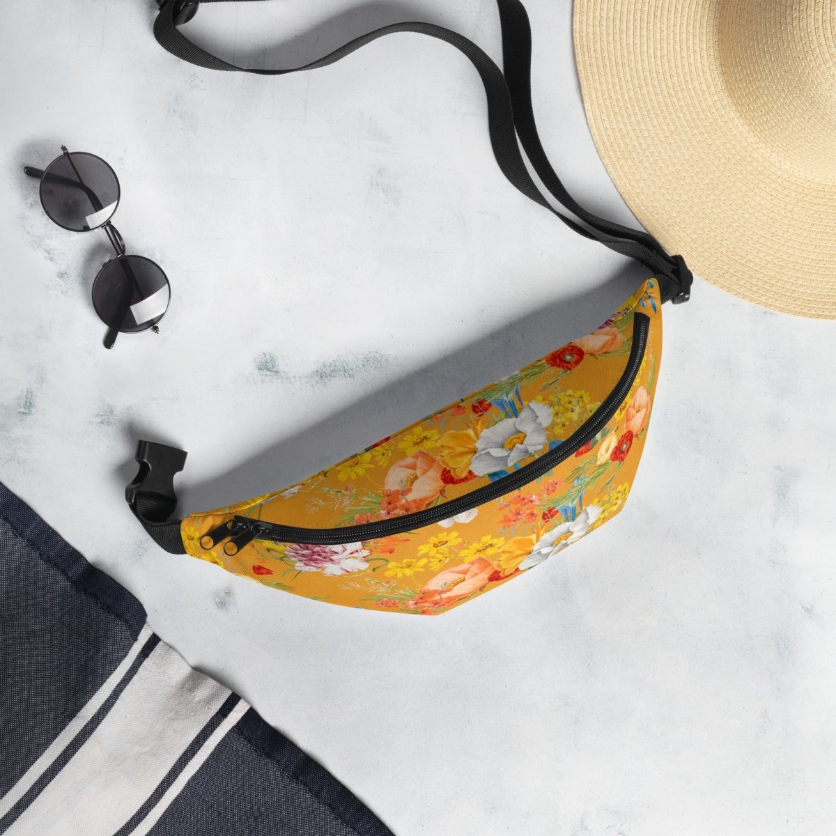 Yellow Floral Fanny Pack - DoggyLoveandMore