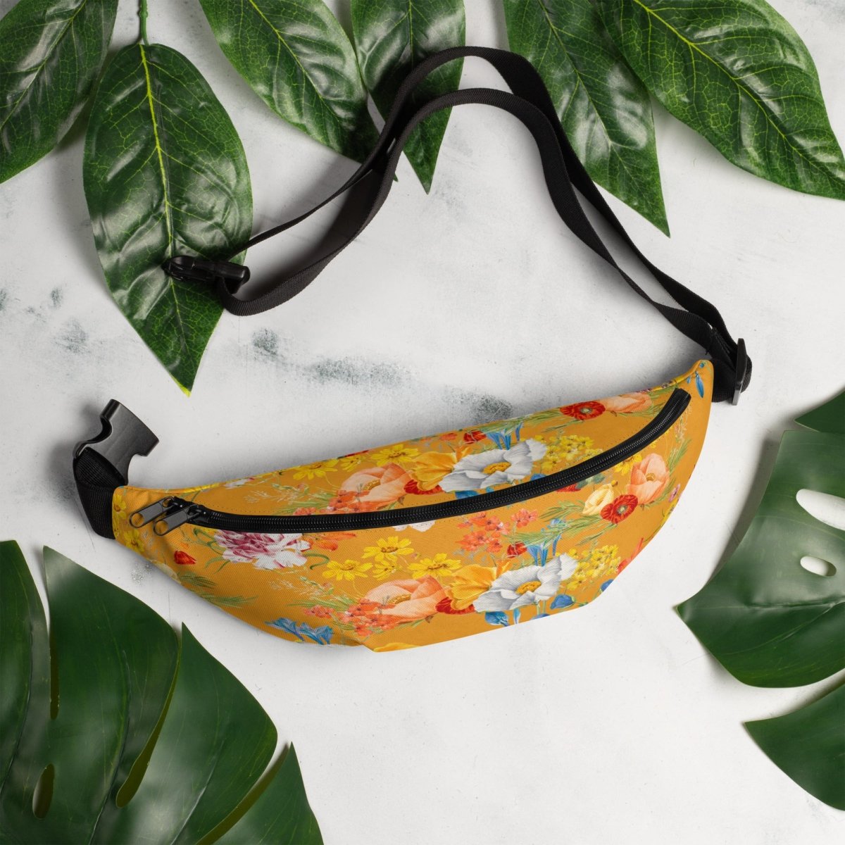 Yellow Floral Fanny Pack - DoggyLoveandMore