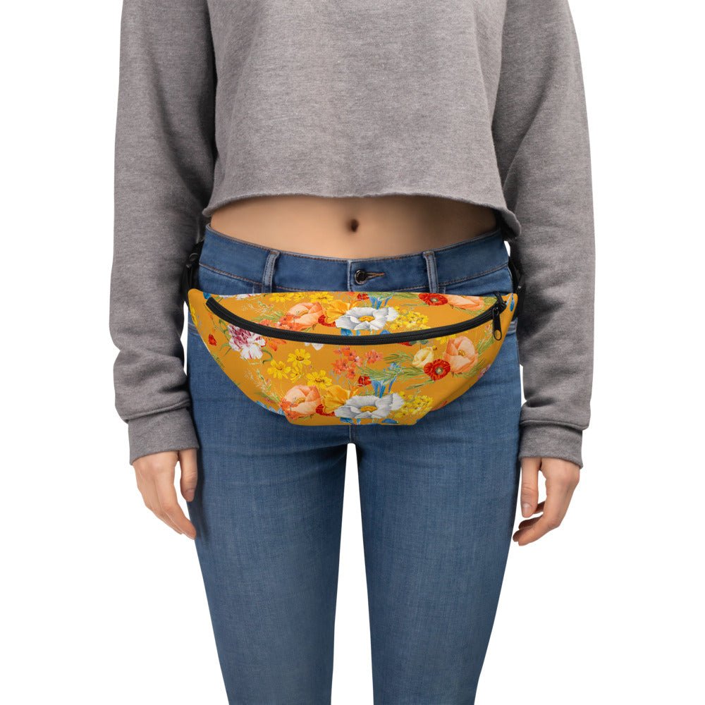 Yellow Floral Fanny Pack - DoggyLoveandMore