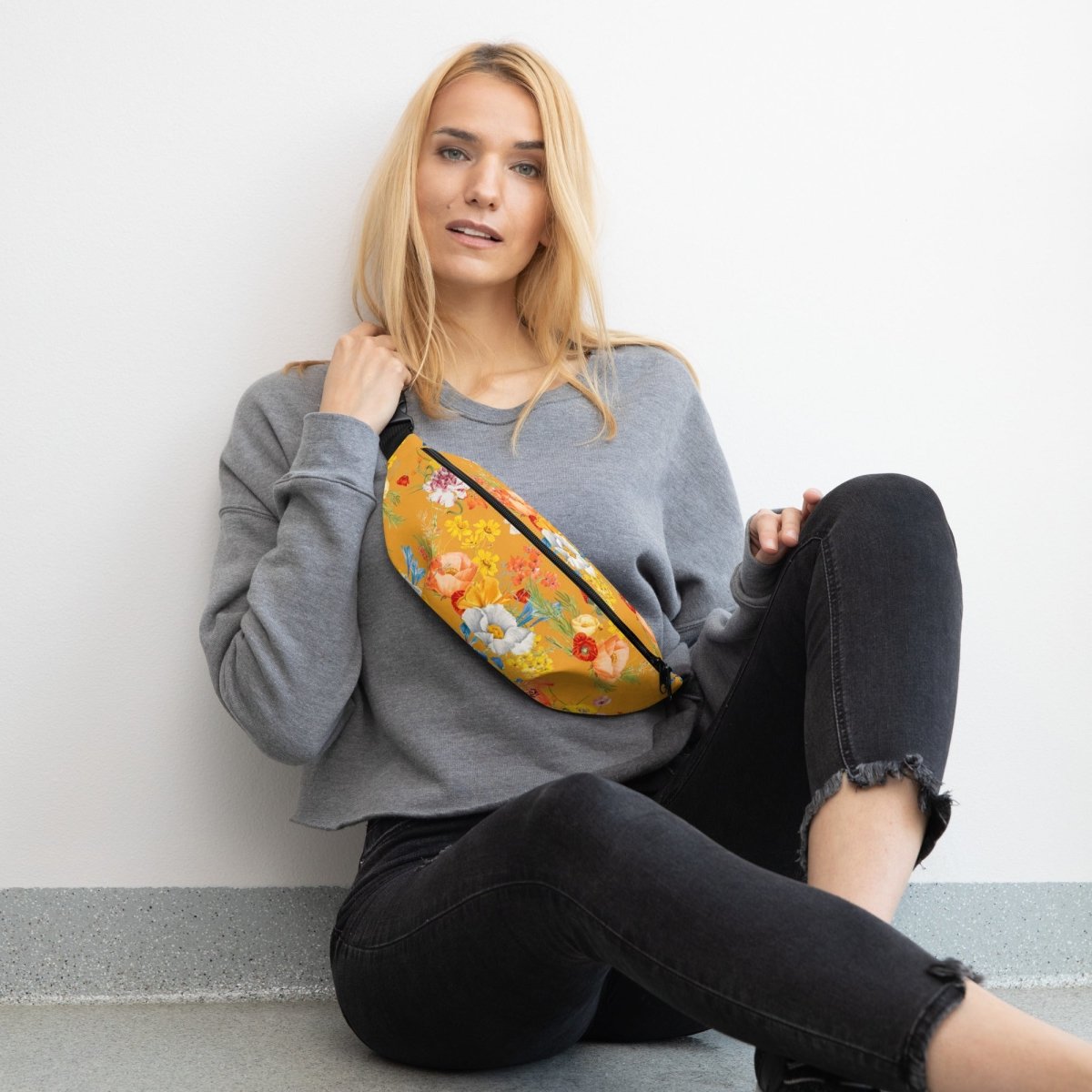 Yellow Floral Fanny Pack - DoggyLoveandMore