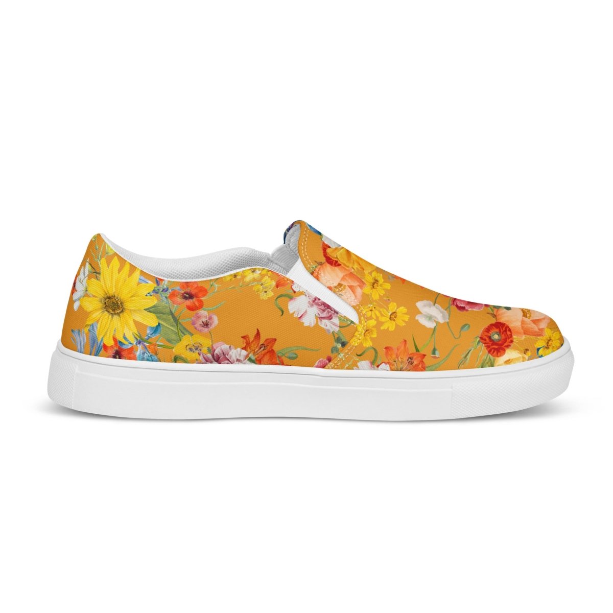 Yellow Floral Women’s Slip-On Shoes - DoggyLoveandMore