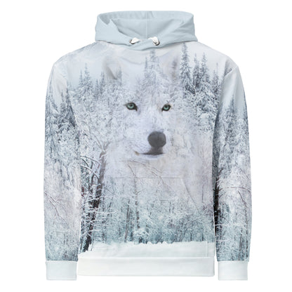 Women's White Wolf Hoodie