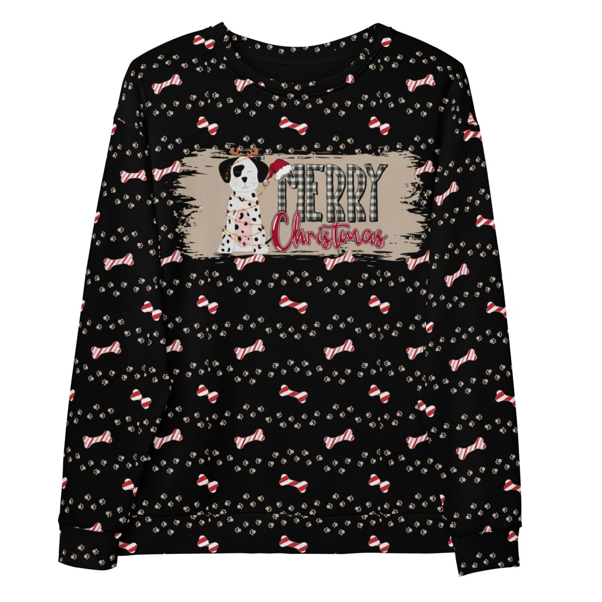 Black Merry Christmas Paw Sweatshirt - DoggyLoveandMore