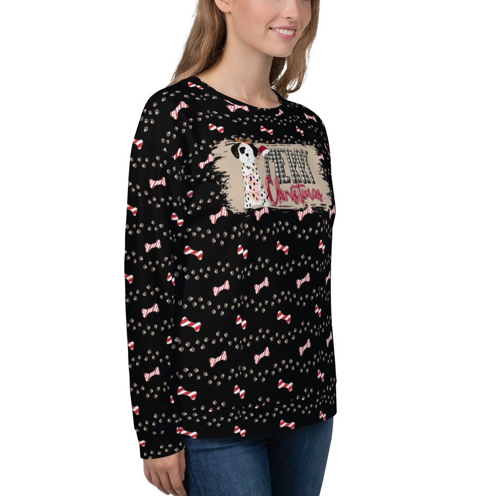 Black Merry Christmas Paw Sweatshirt - DoggyLoveandMore