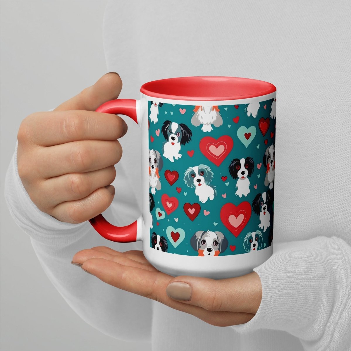 Blue Dogs and Hearts Mug - DoggyLoveandMore