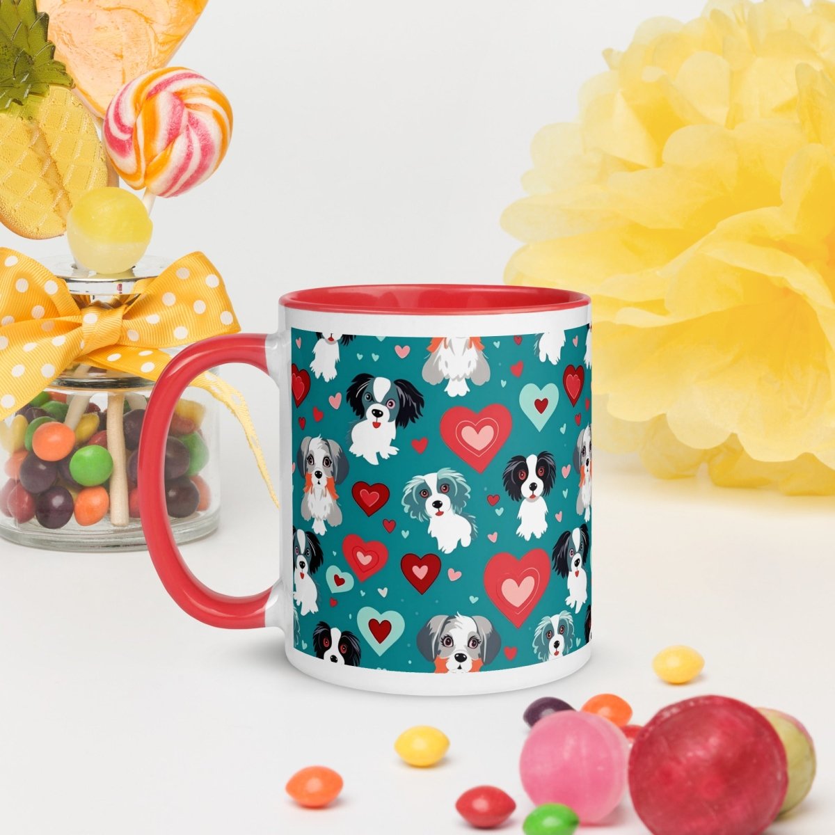 Blue Dogs and Hearts Mug - DoggyLoveandMore