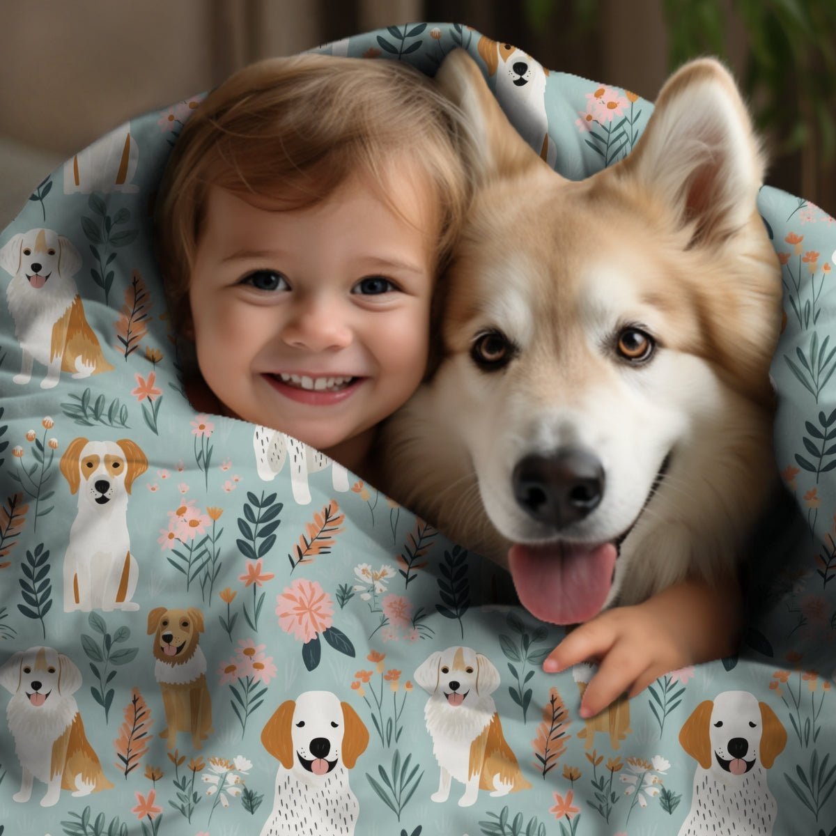 Blue Dogs Throw Blanket - DoggyLoveandMore