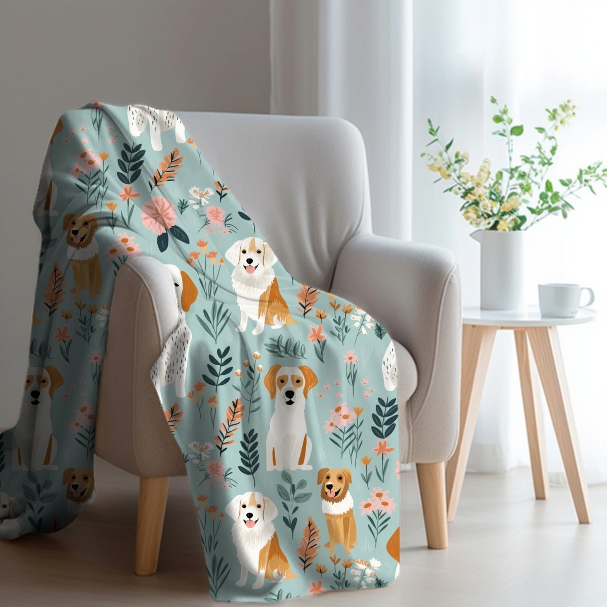 Blue Dogs Throw Blanket - DoggyLoveandMore