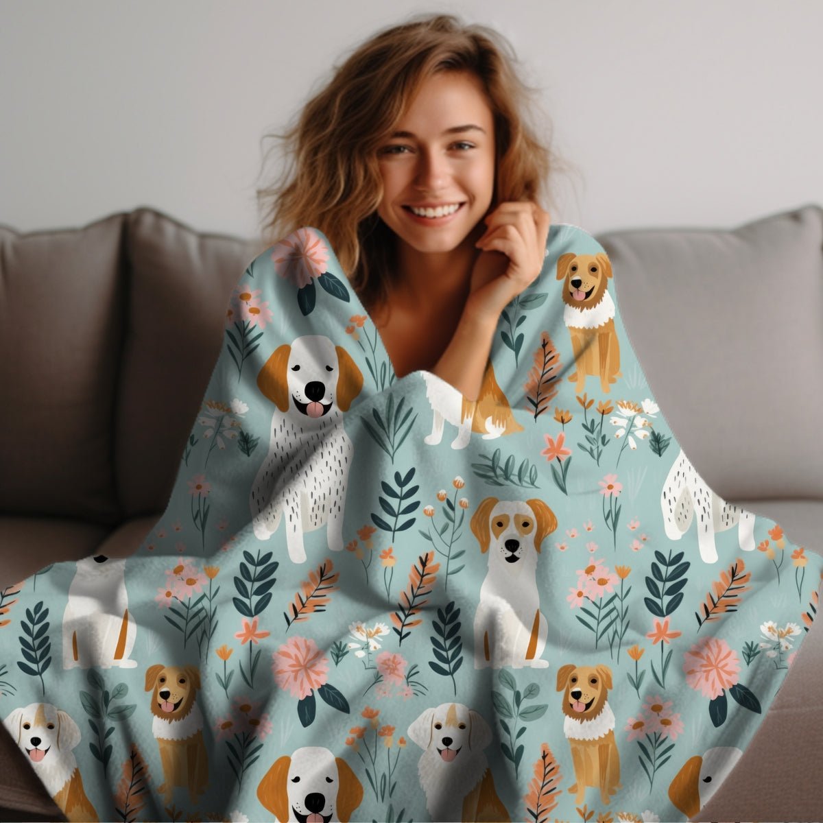 Blue Dogs Throw Blanket - DoggyLoveandMore