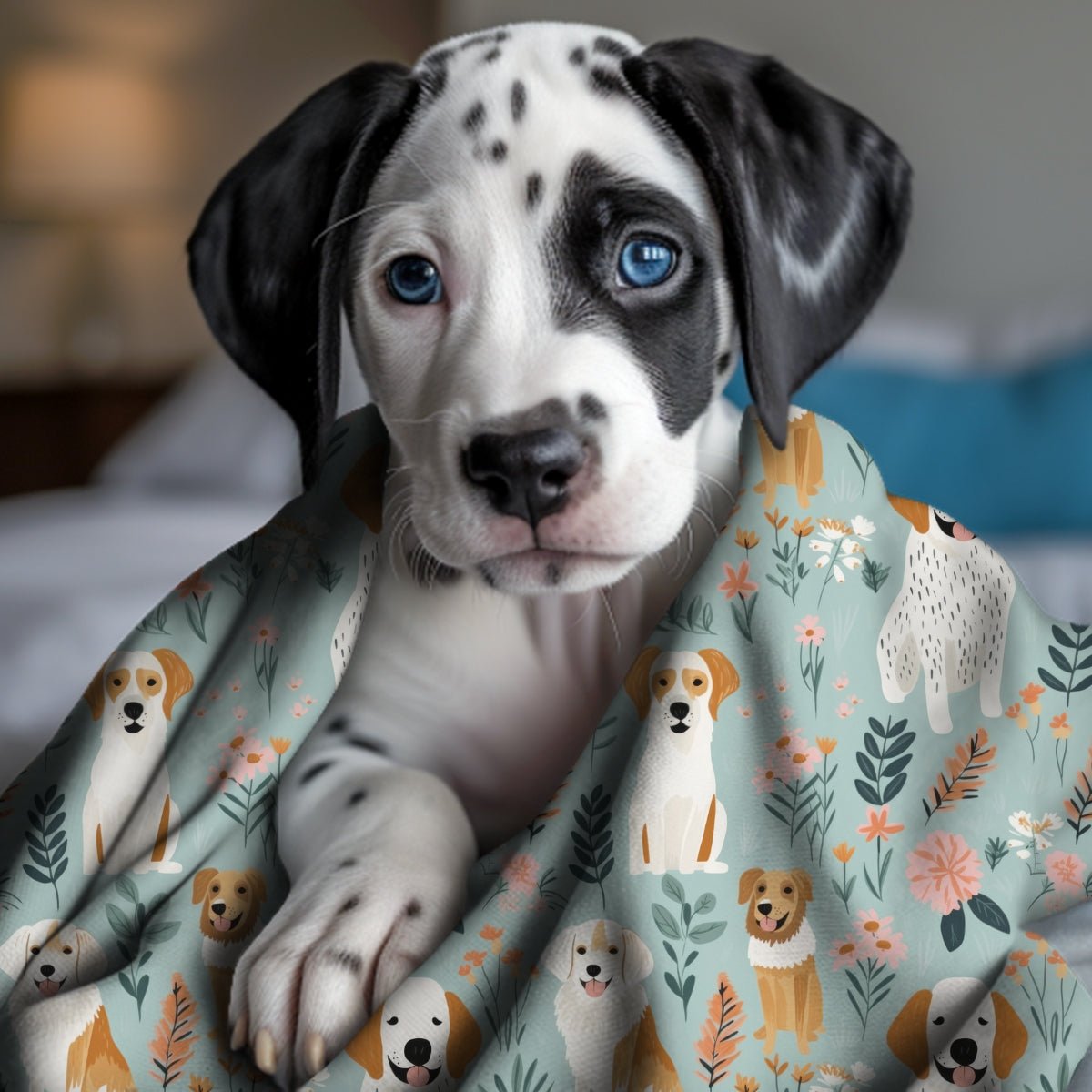 Blue Dogs Throw Blanket - DoggyLoveandMore