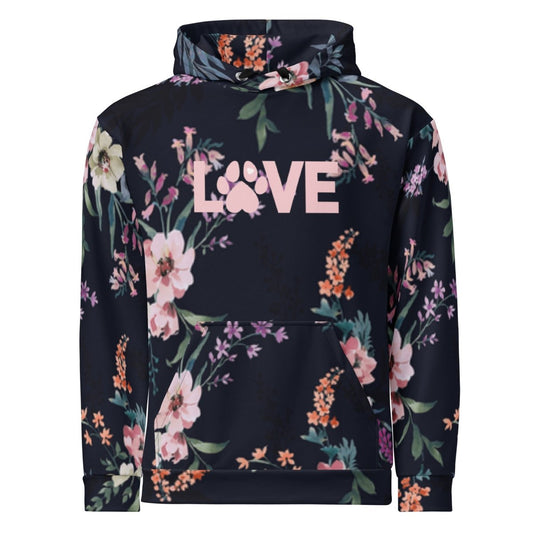 Blue Floral Dog Mom Hoodie - DoggyLoveandMore