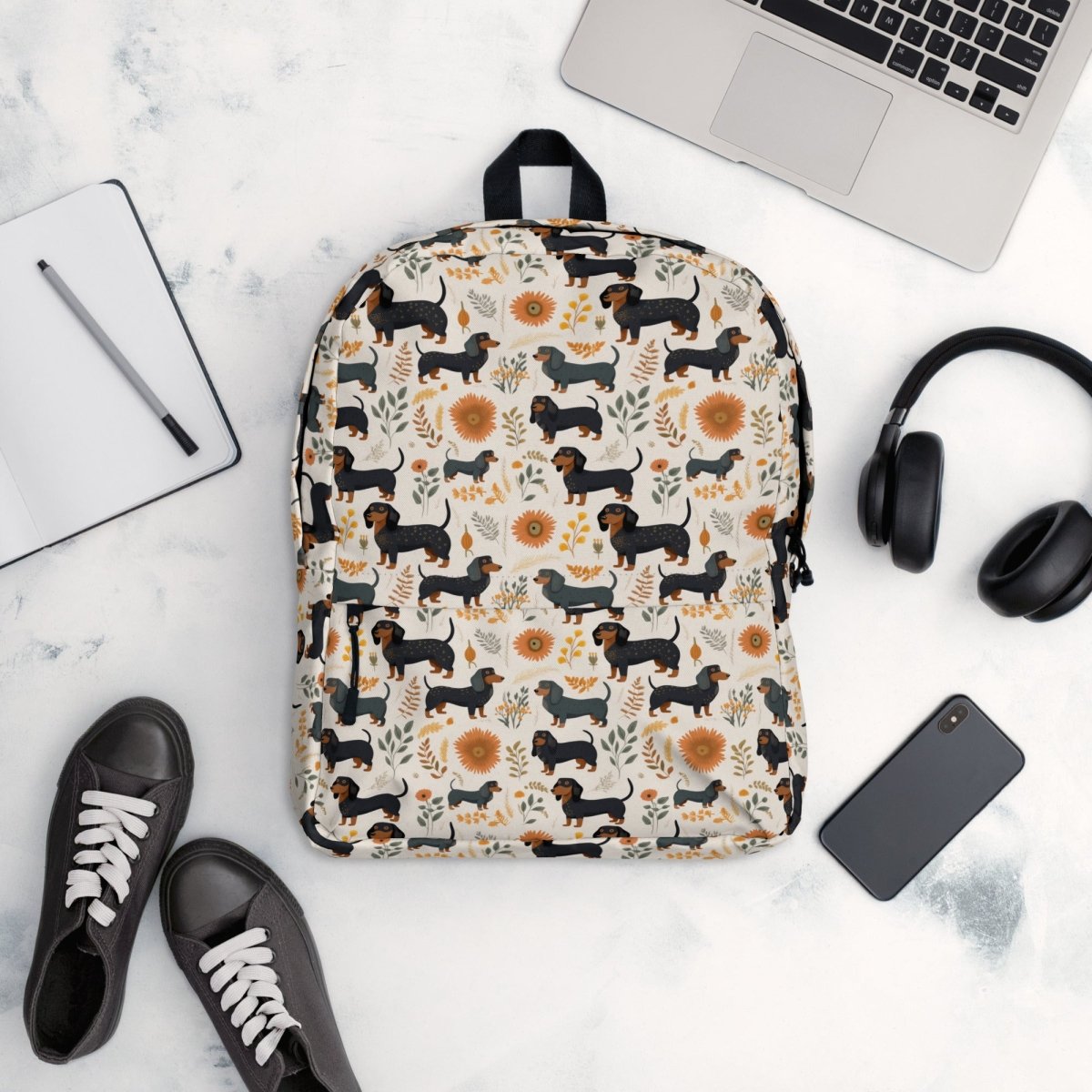 Cream Dachshund Backpack - DoggyLoveandMore