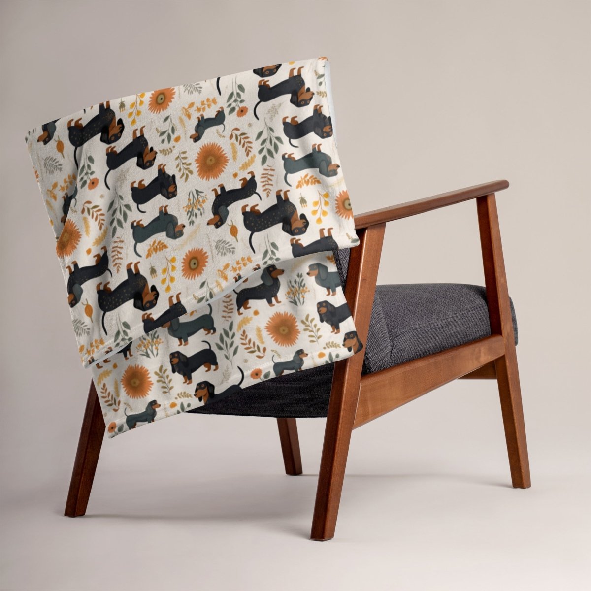 Cream Dachshund Throw Blanket - DoggyLoveandMore