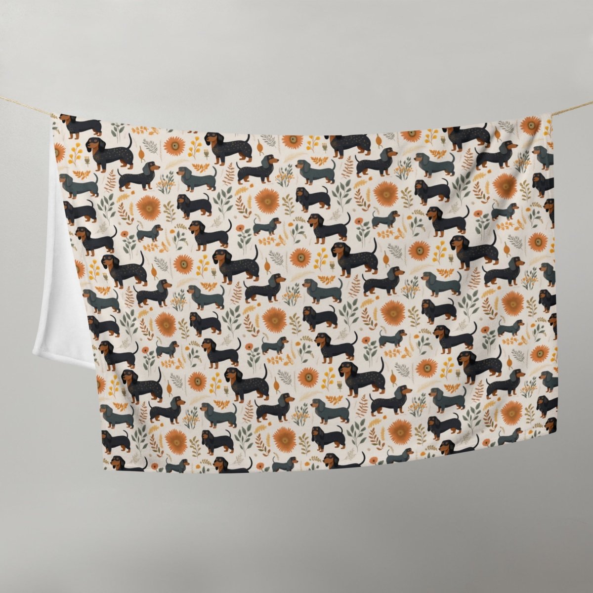 Cream Dachshund Throw Blanket - DoggyLoveandMore