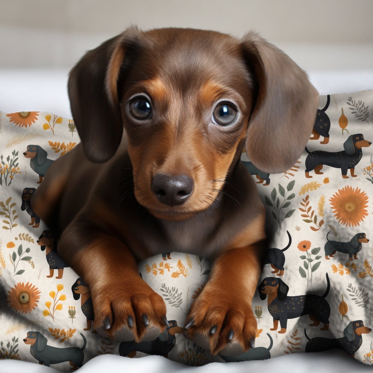 Cream Dachshund Throw Blanket - DoggyLoveandMore