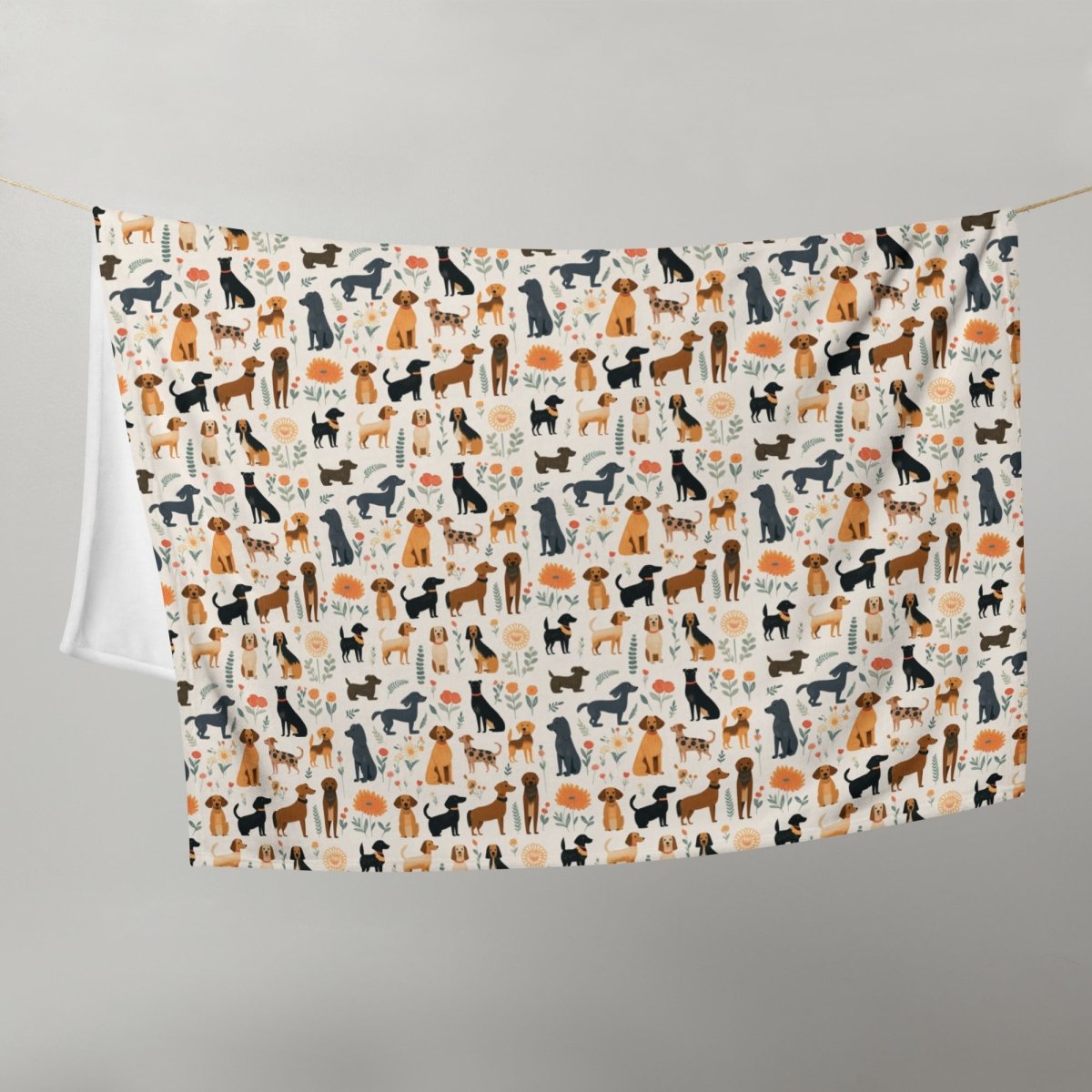 Cream Dogs Throw Blanket - DoggyLoveandMore