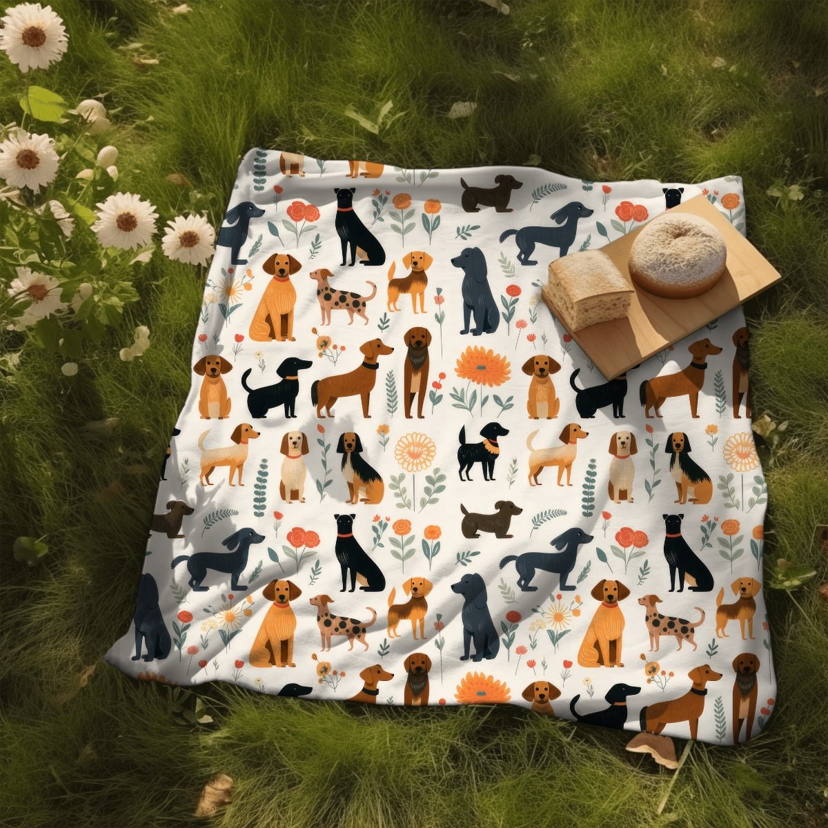 Cream Dogs Throw Blanket - DoggyLoveandMore