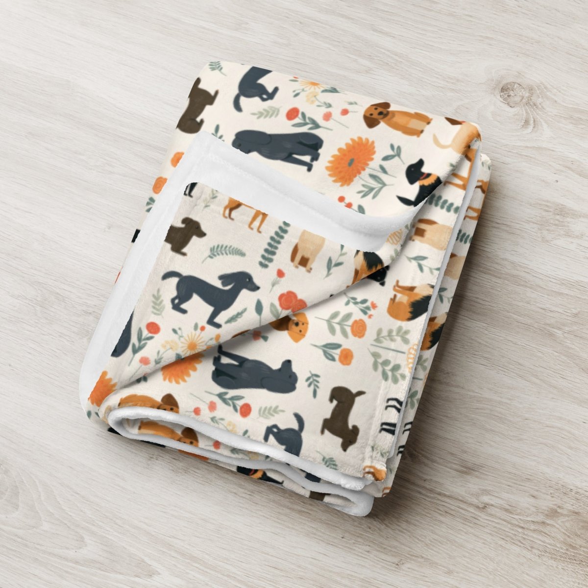 Cream Dogs Throw Blanket - DoggyLoveandMore