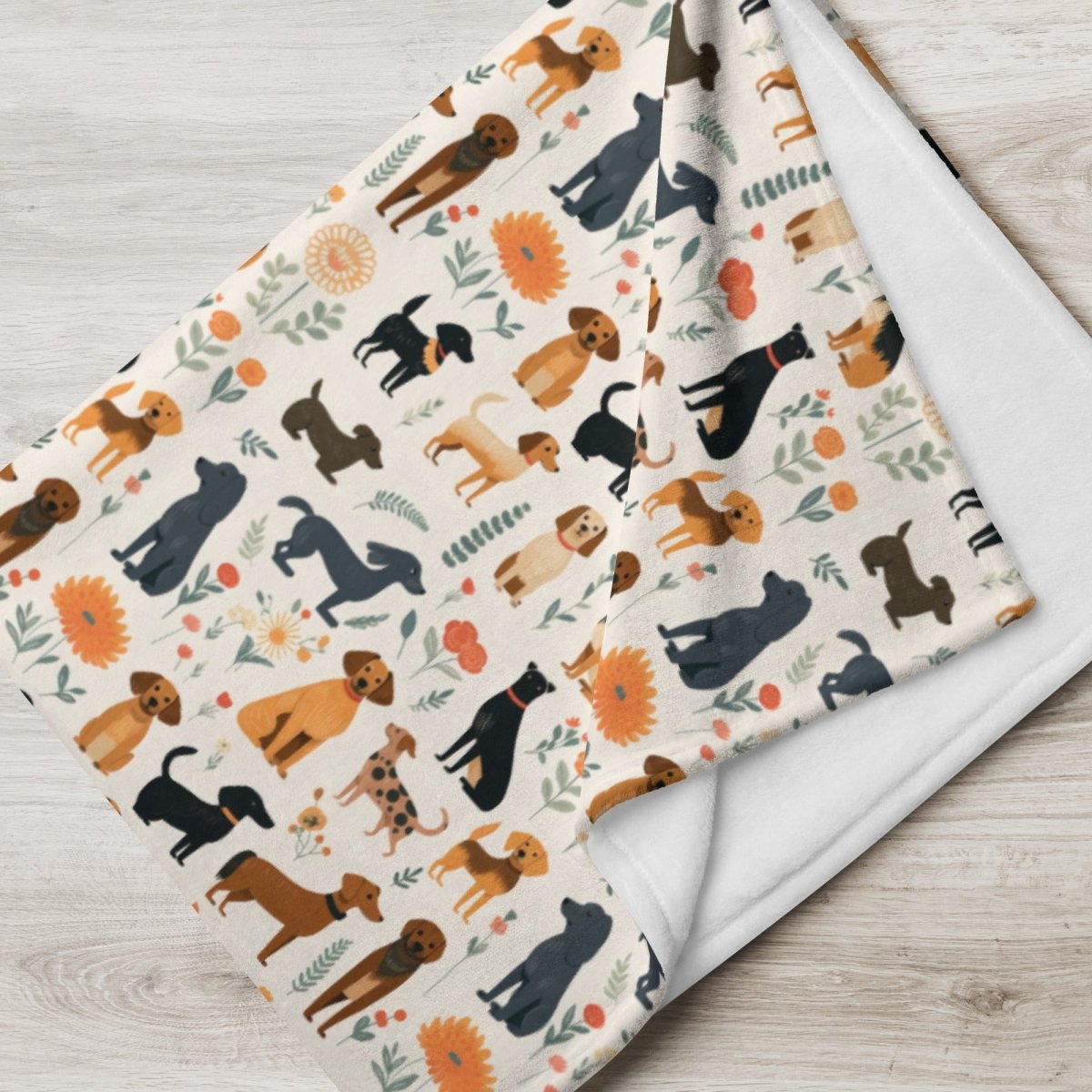 Cream Dogs Throw Blanket - DoggyLoveandMore