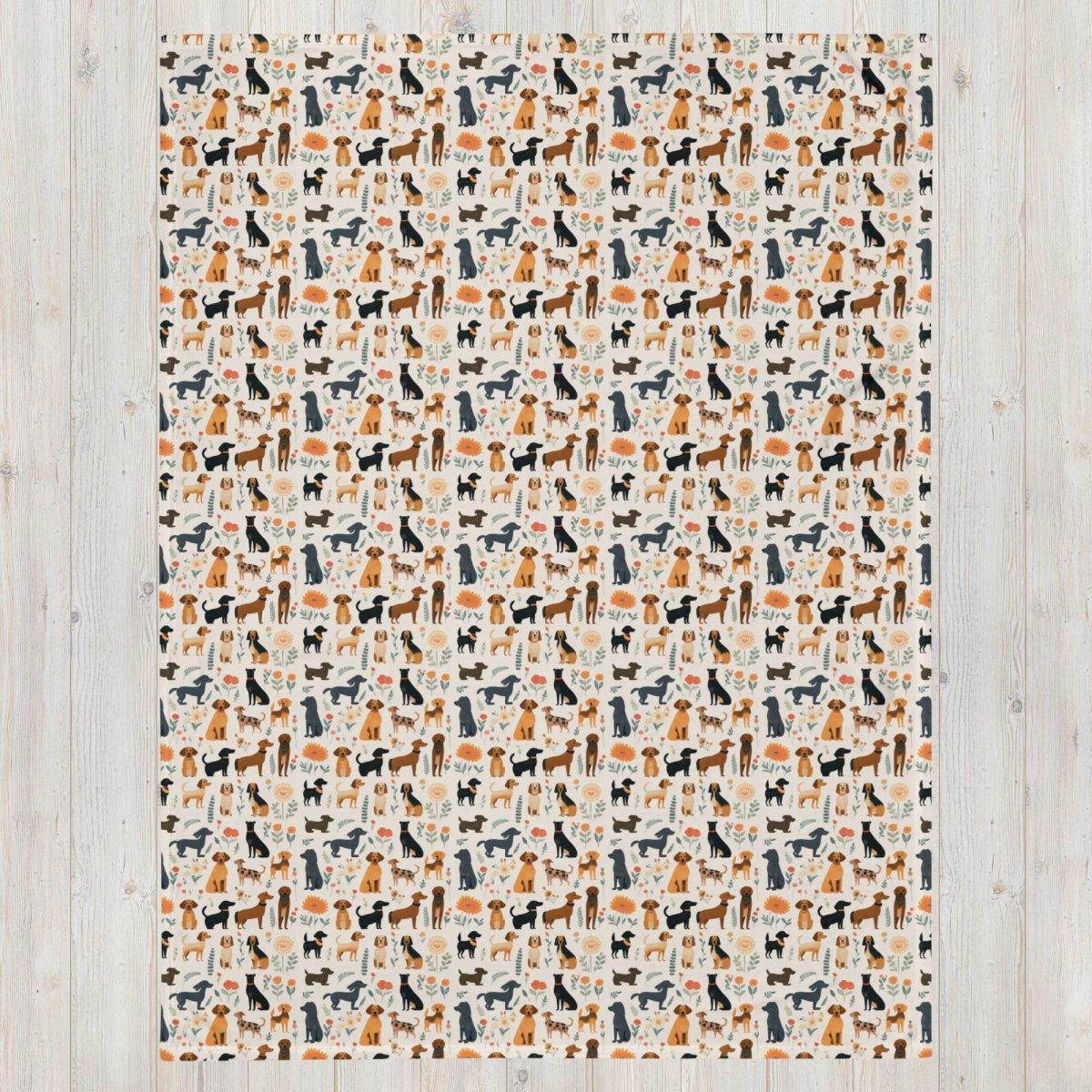 Cream Dogs Throw Blanket - DoggyLoveandMore