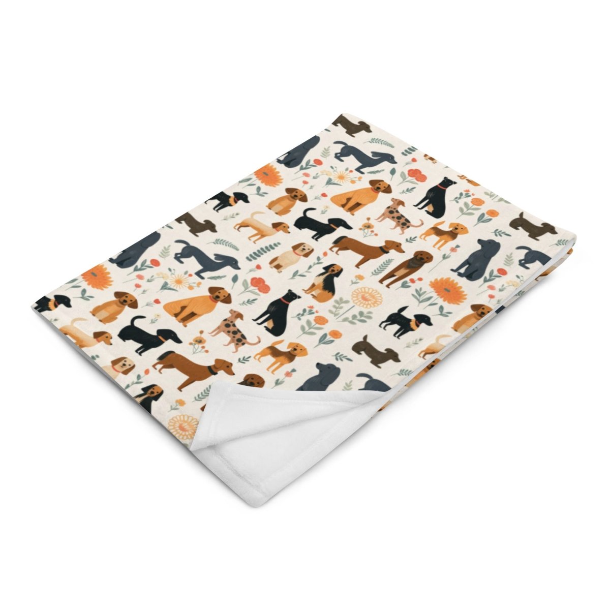 Cream Dogs Throw Blanket - DoggyLoveandMore