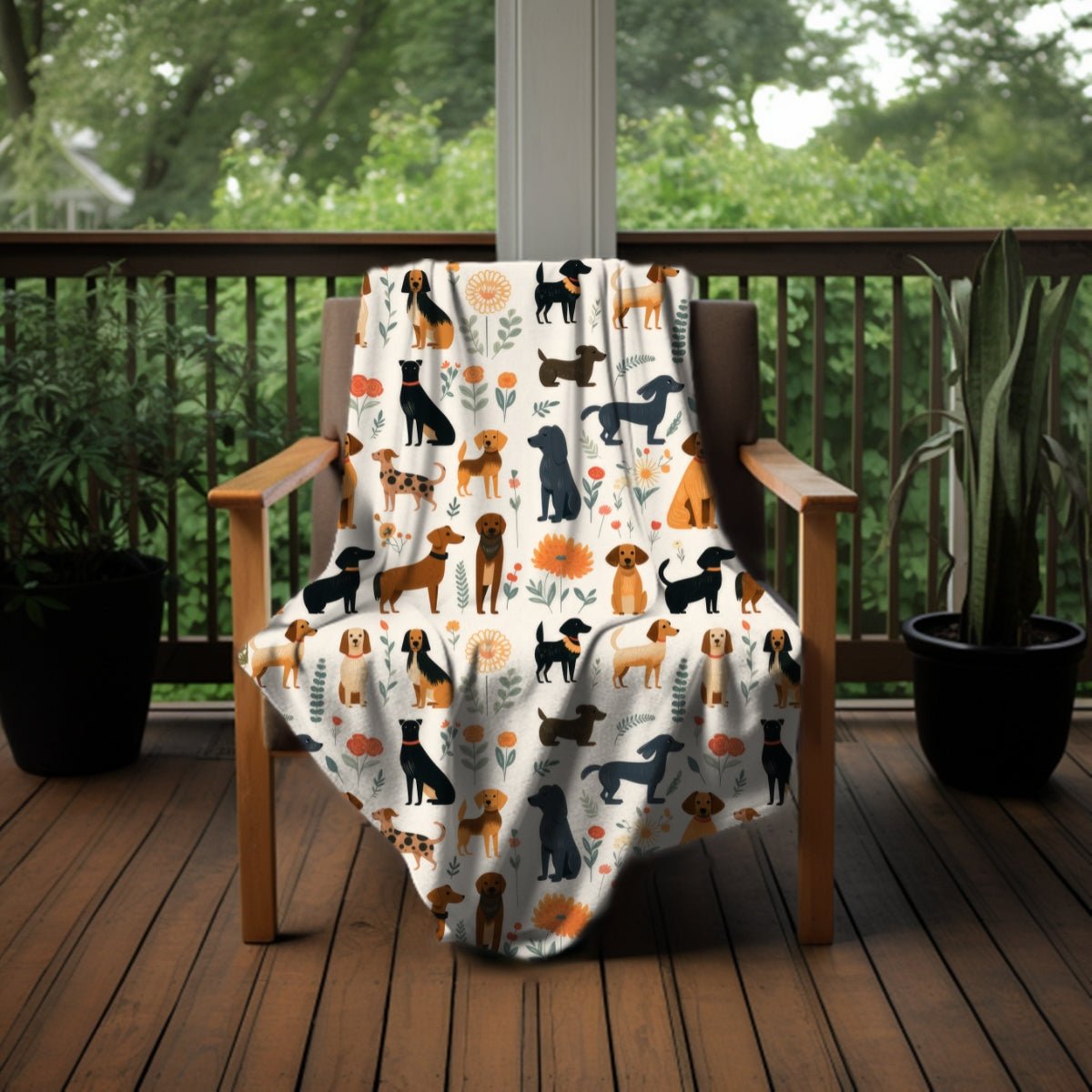 Cream Dogs Throw Blanket - DoggyLoveandMore