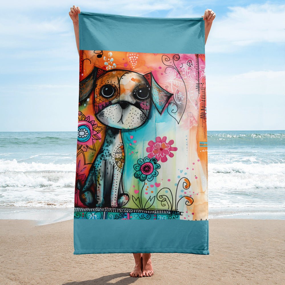 Cute Dog Beach Towel - DoggyLoveandMore