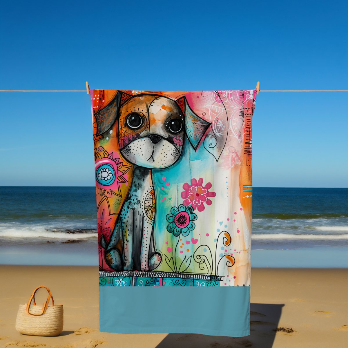 Cute Dog Beach Towel - DoggyLoveandMore