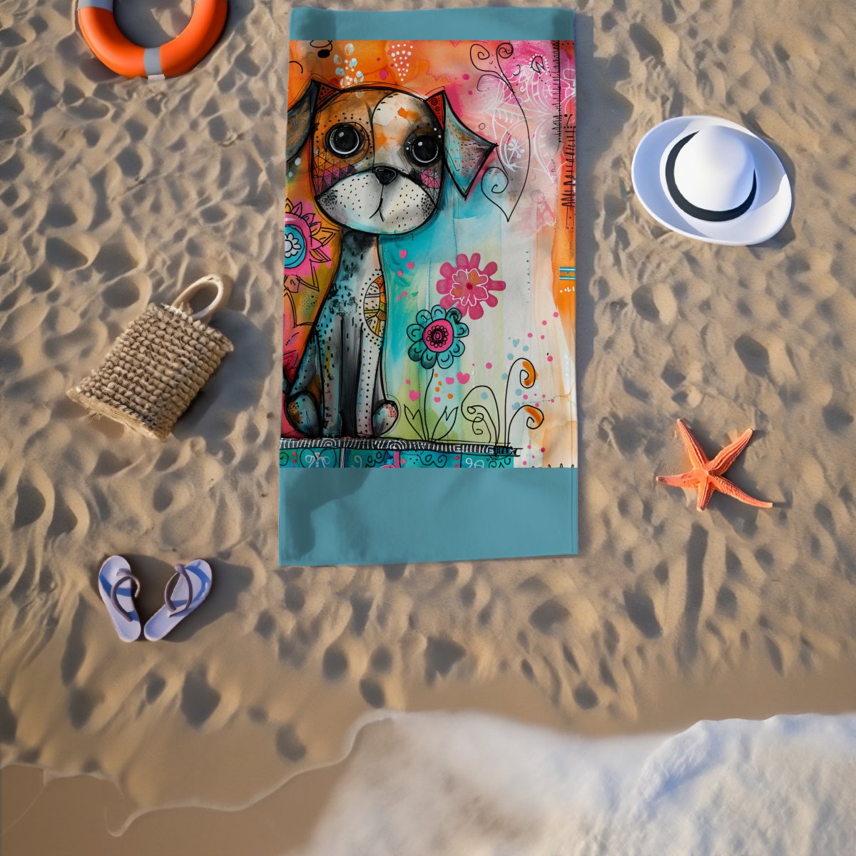 Cute Dog Beach Towel - DoggyLoveandMore