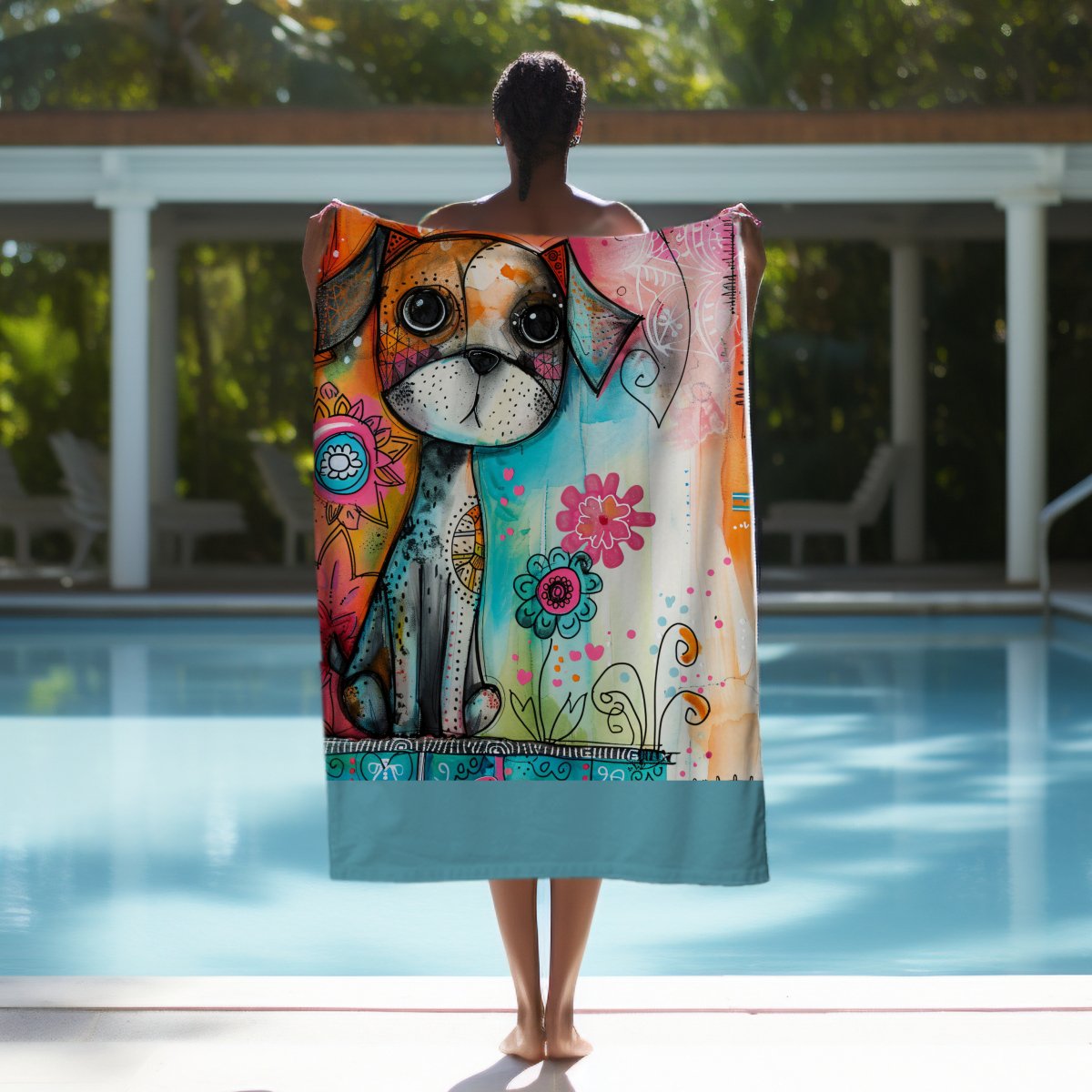 Cute Dog Beach Towel - DoggyLoveandMore