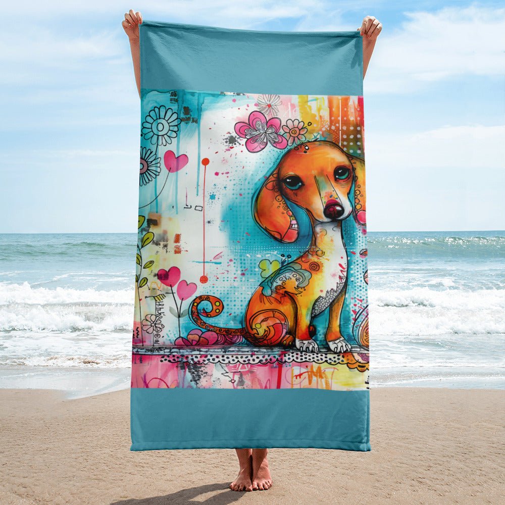 Dachshund Dog Beach Towel - DoggyLoveandMore